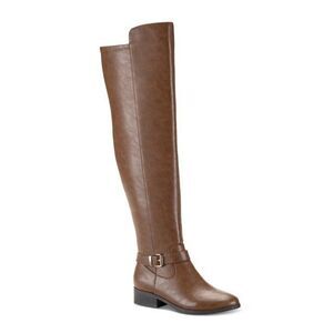 Style & Co. Womens 7.5 M WC Cognac Brown Zip Up Thigh High Boots NIB JY0